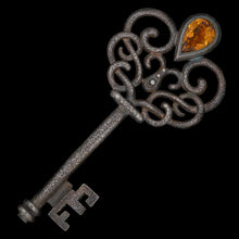 Load image into Gallery viewer, Ornate Key with Citrine
