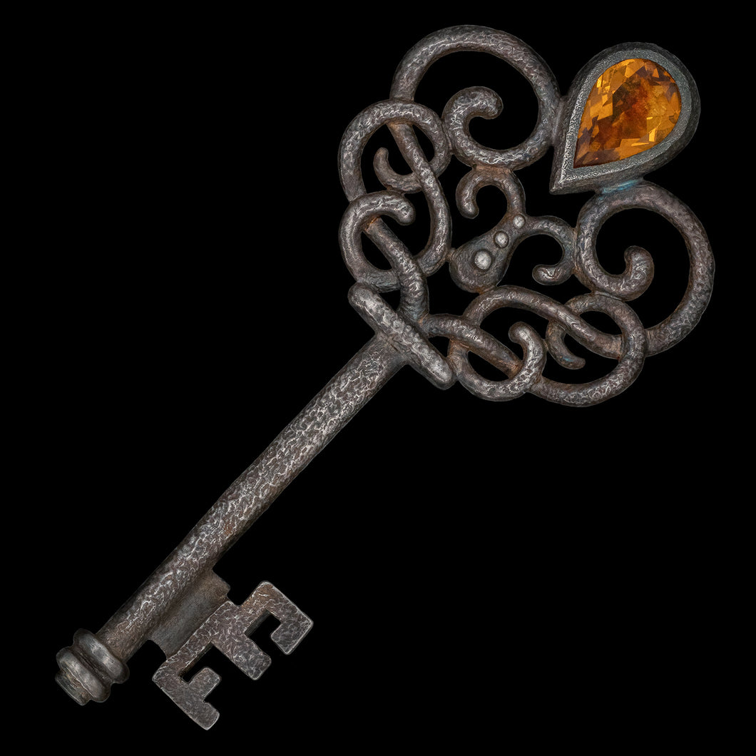 Ornate Key with Citrine