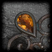 Load image into Gallery viewer, Ornate Key with Citrine
